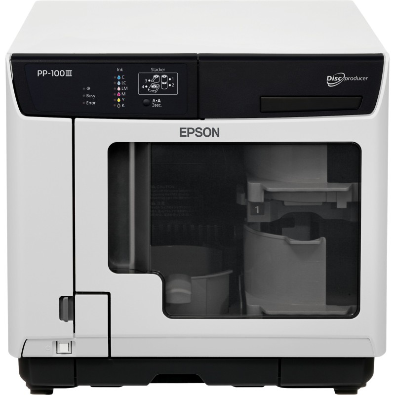 Epson Discproducer PP-100II disc publisher 50 discs USB 3.2 Gen 1 (3.1 Gen 1) Black, White